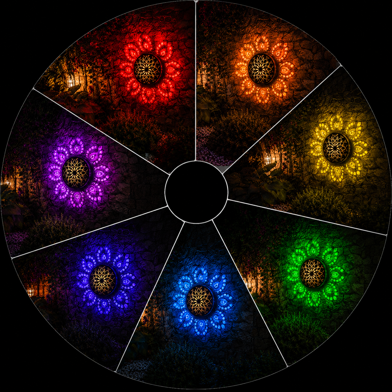 Solar Mandala Garden Light — Outdoor Decorative Wall Lamp