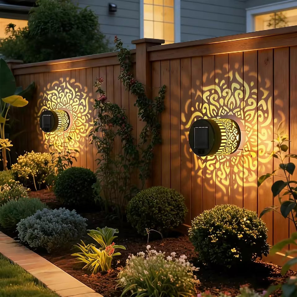 Solar Mandala Garden Light — Outdoor Decorative Wall Lamp