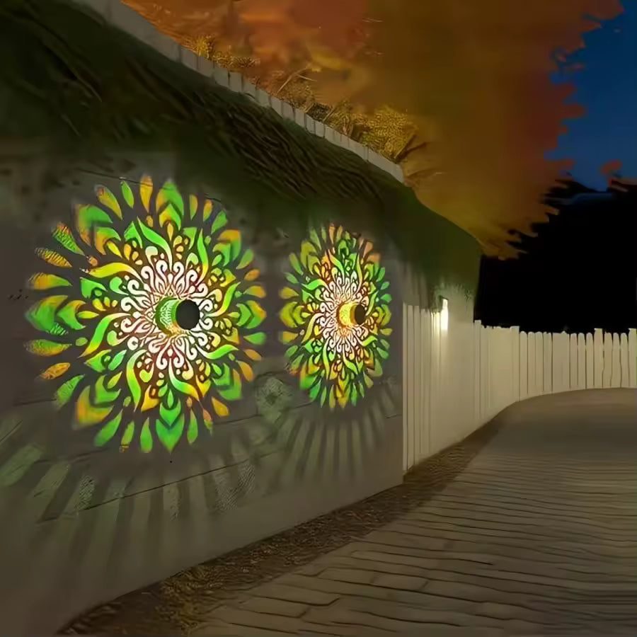 Solar Mandala Garden Light — Outdoor Decorative Wall Lamp